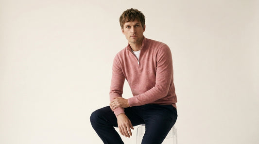 Amalfi zip neck jumper in pink