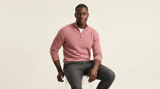 Amalfi zip neck jumper in pink, detail