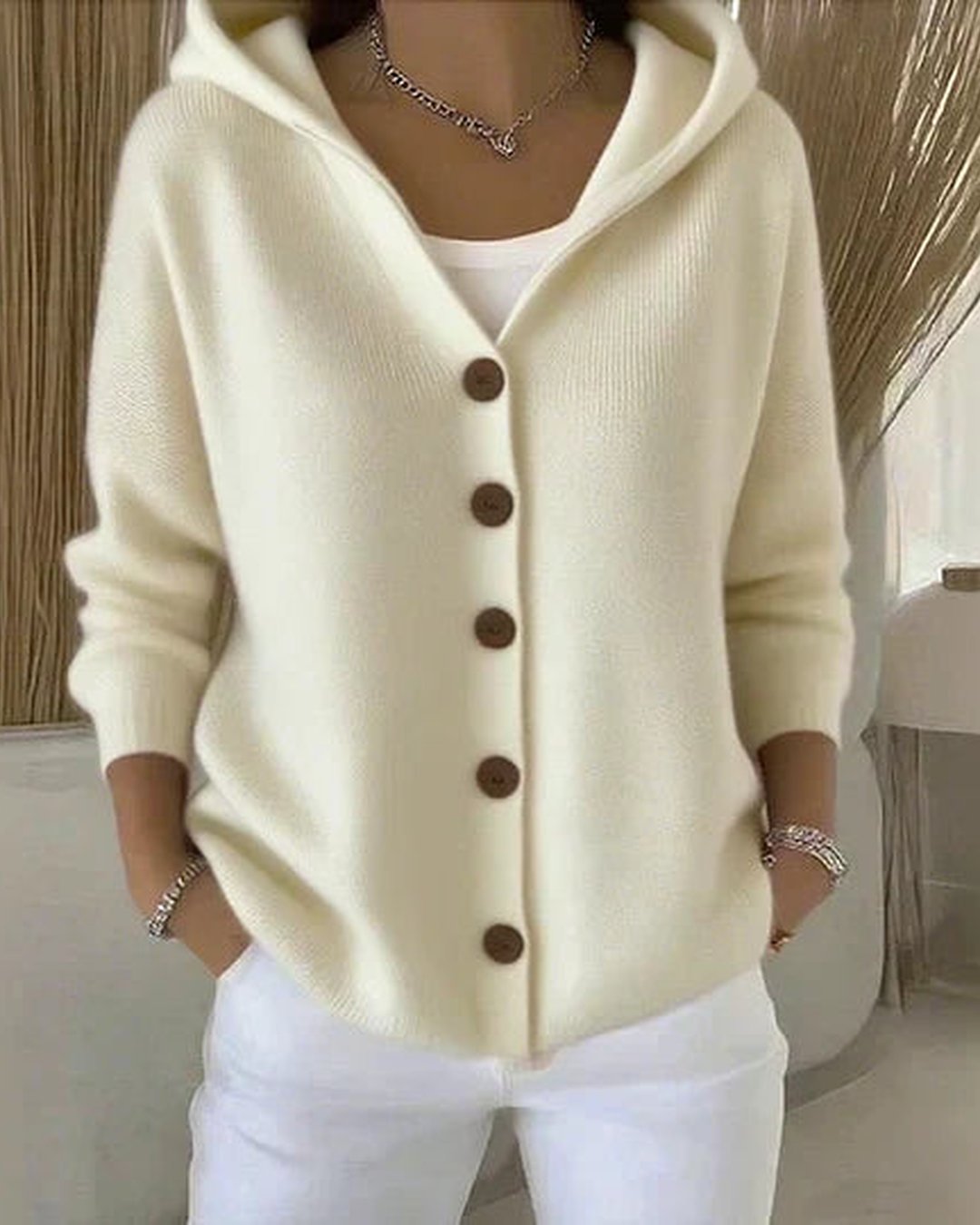 Evadne | Hooded Button Cardigan