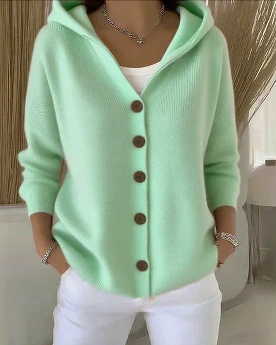 Evadne | Hooded Button Cardigan