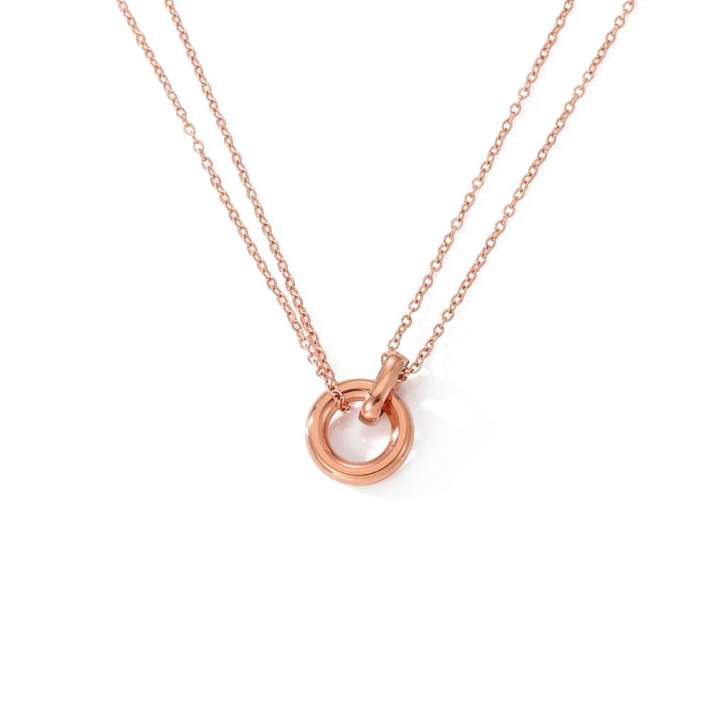 Elise rose gold necklace worn