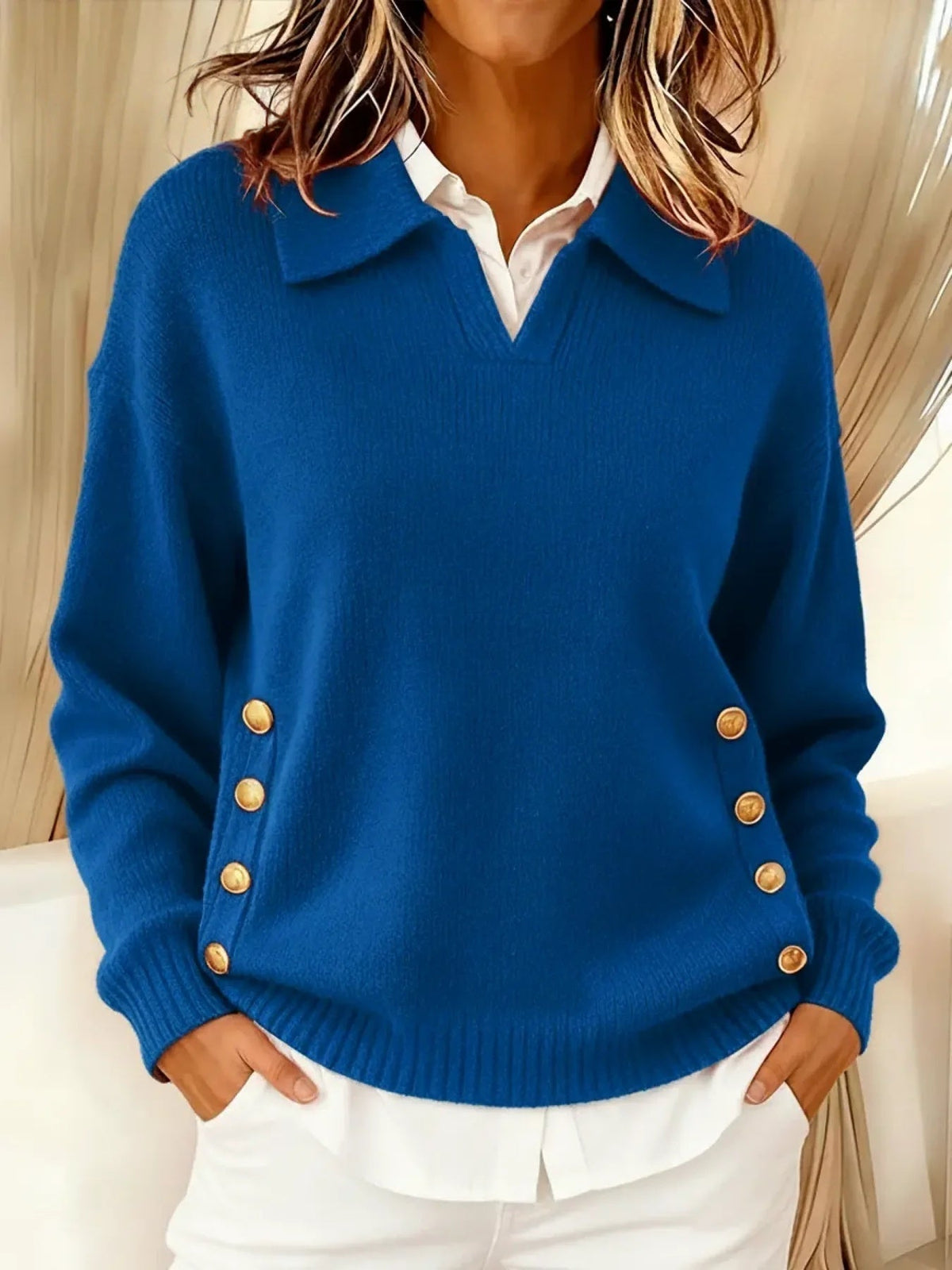 Erminia | Polo-Collar Knit Jumper
