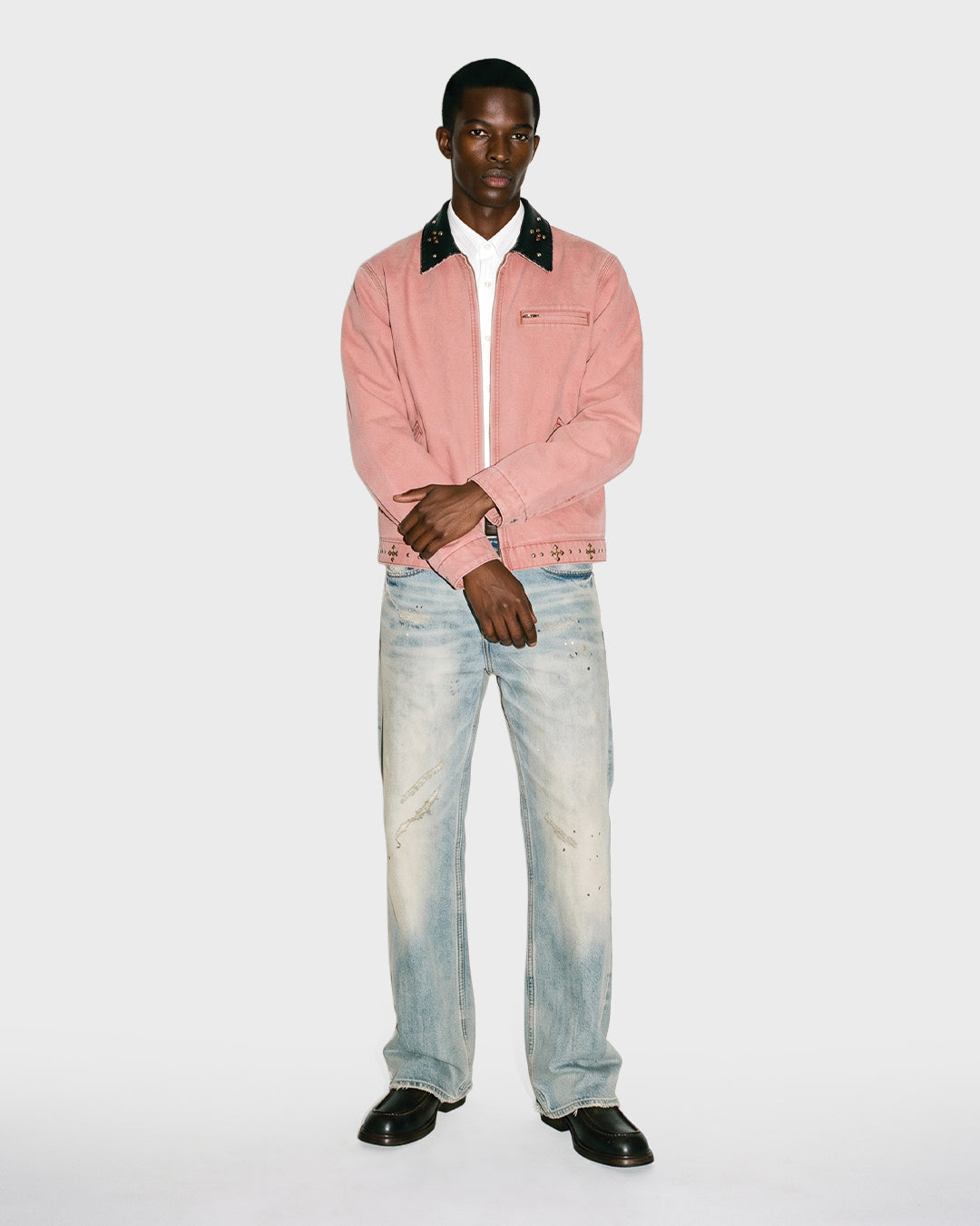 Jewel | Studded Collar Canvas Jacket