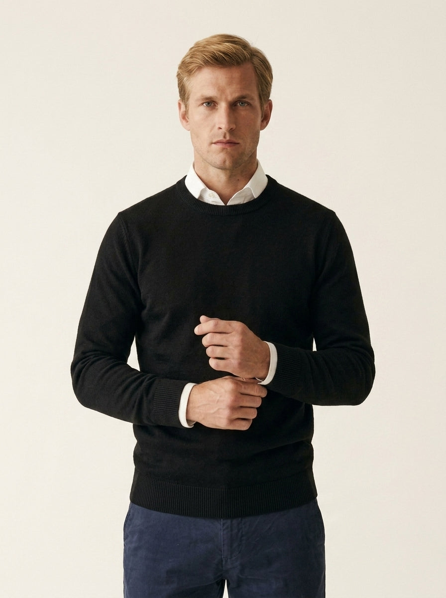 Ischia chunky knit jumper in black