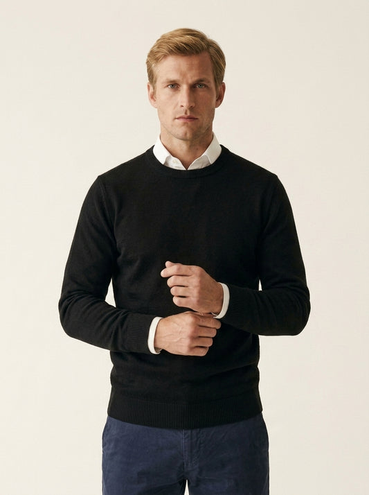 Ischia chunky knit jumper in black