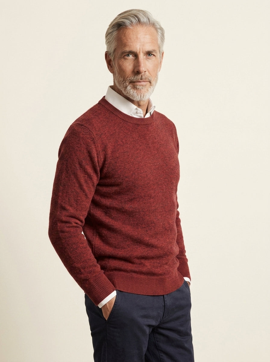 Ischia chunky knit jumper in burgundy