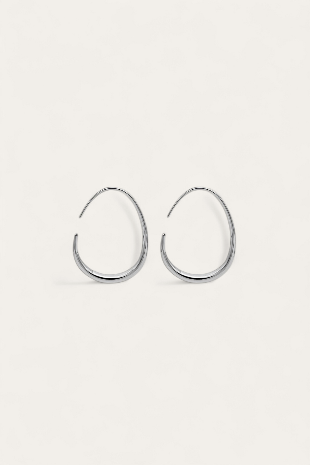 Maia silver teardrop hoops, detail