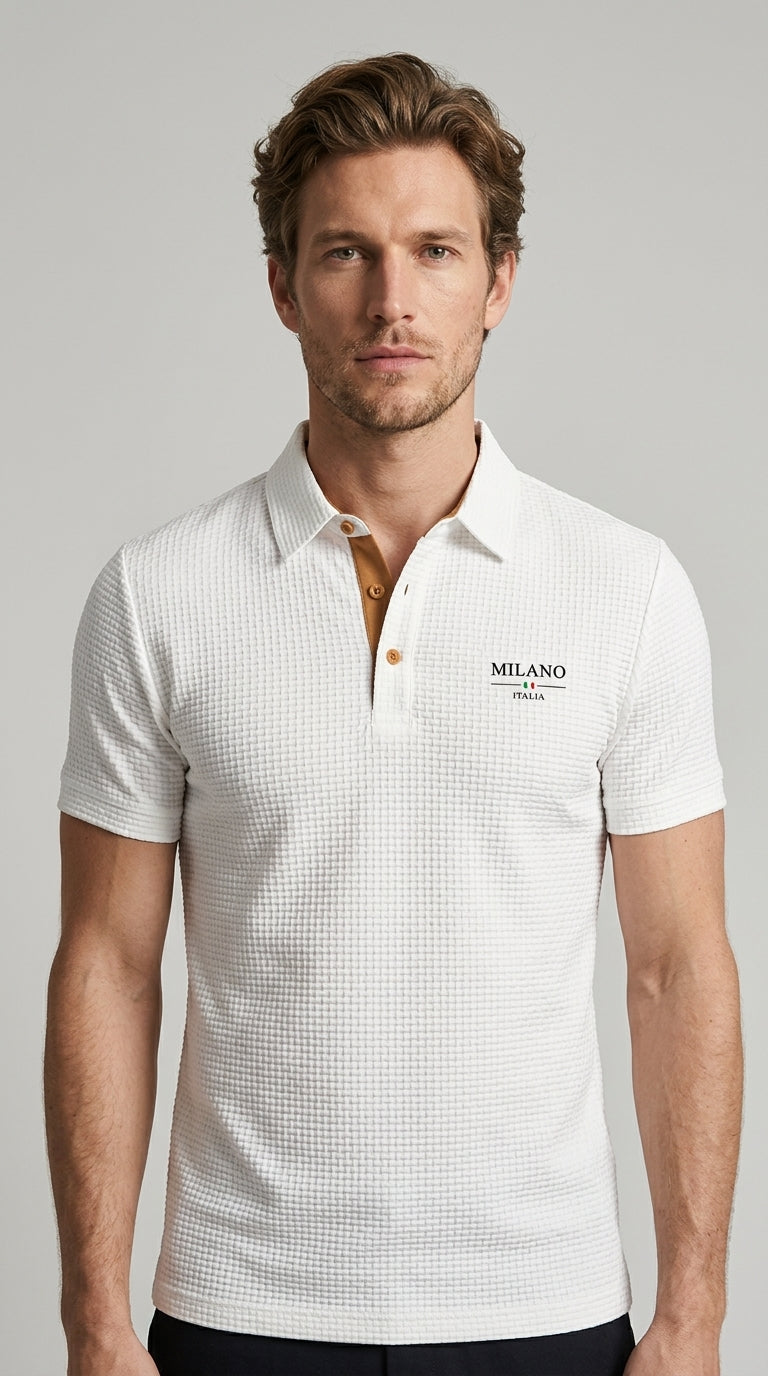 Man wearing Milano polo in white