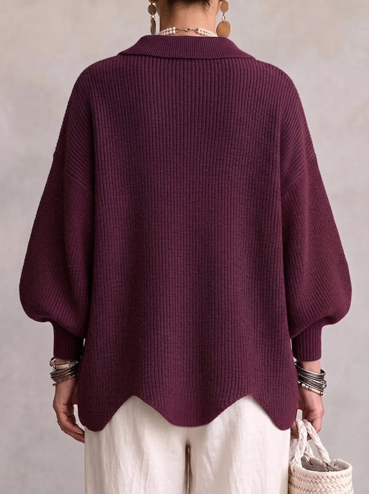 Ortensia | Gold-Button Oversized Cardigan