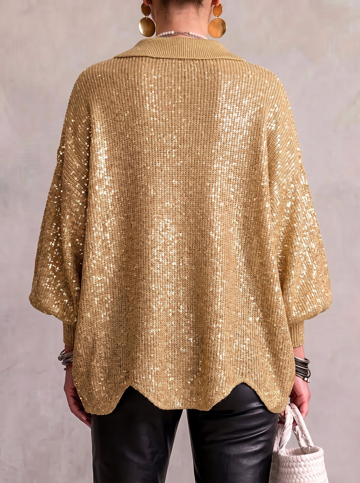 Ortensia | Gold-Button Oversized Cardigan
