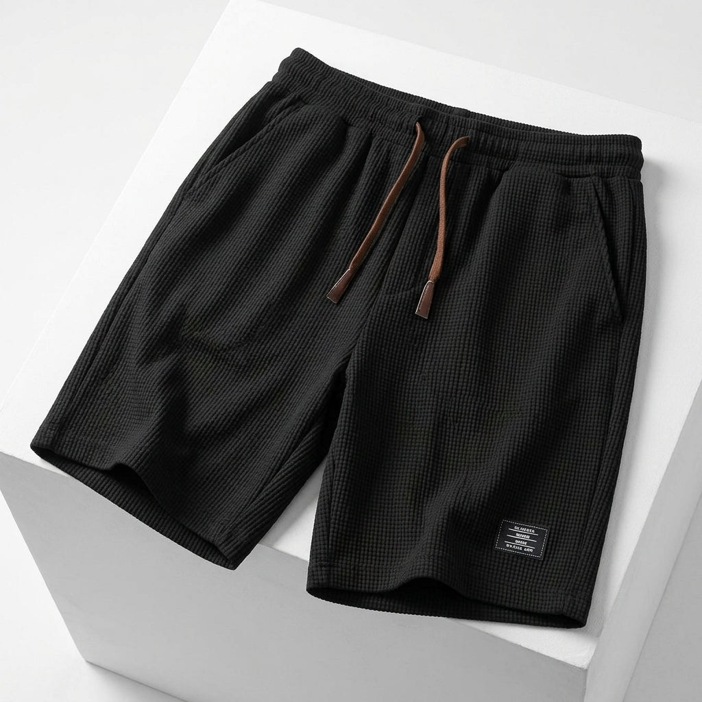 Pierre waffle knit shorts in black