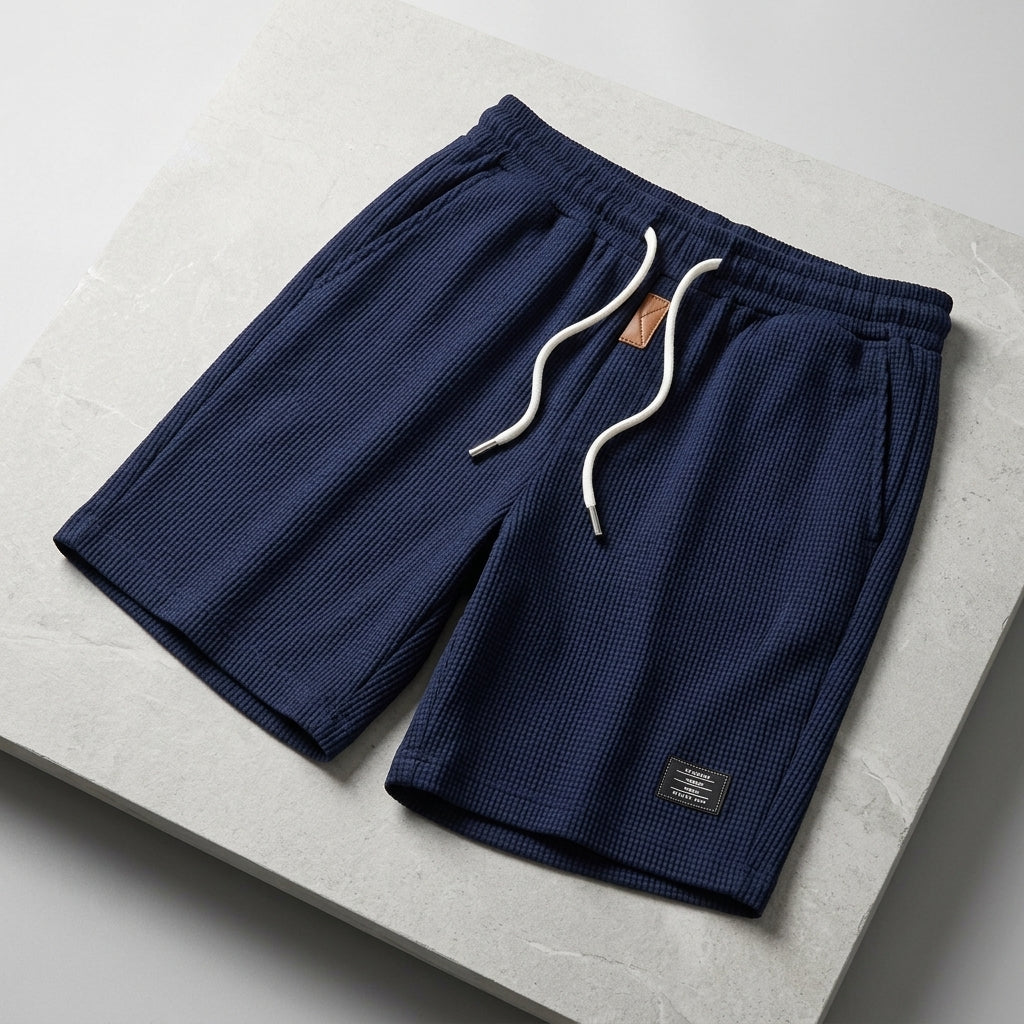 Pierre waffle knit shorts in dark blue