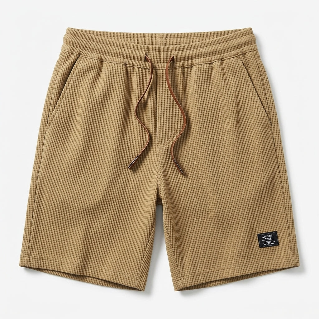 Pierre waffle knit shorts in khaki