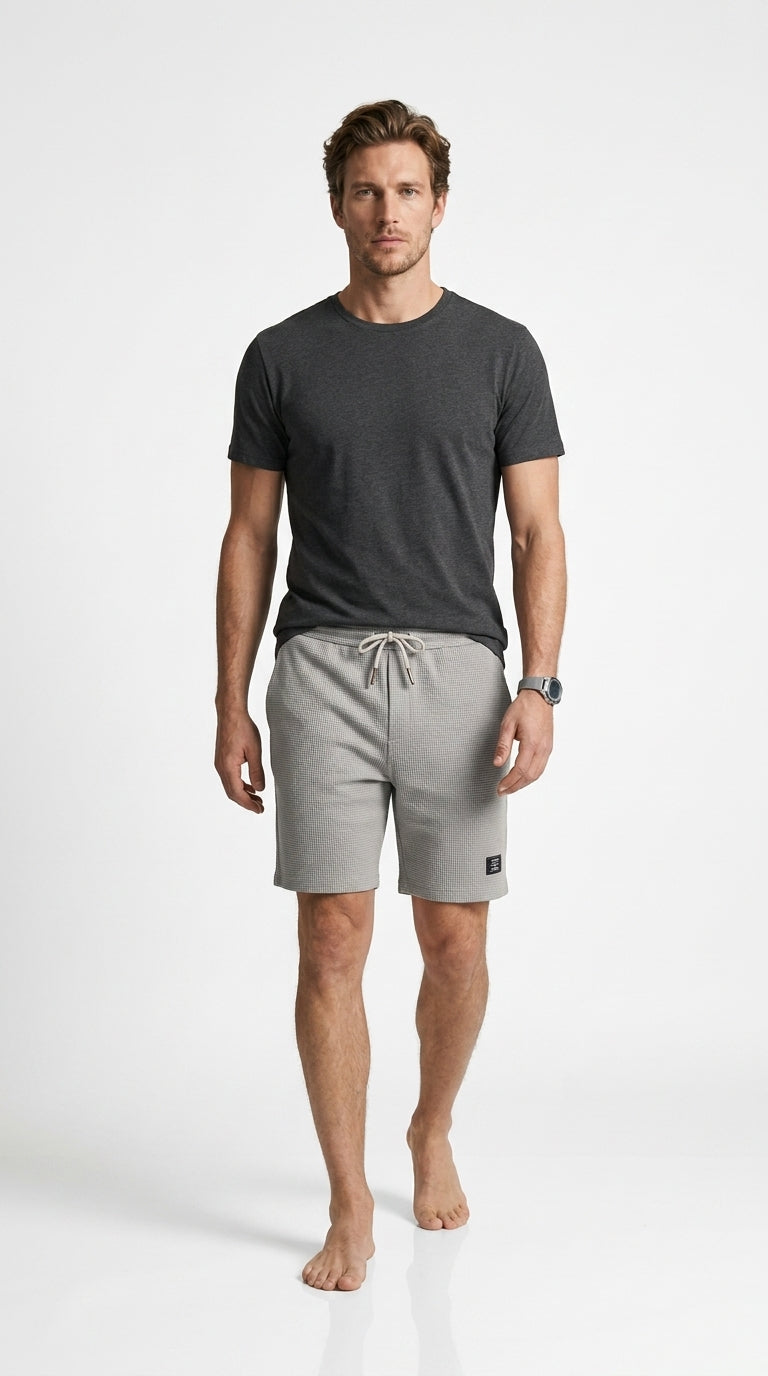 Man walking in Pierre shorts