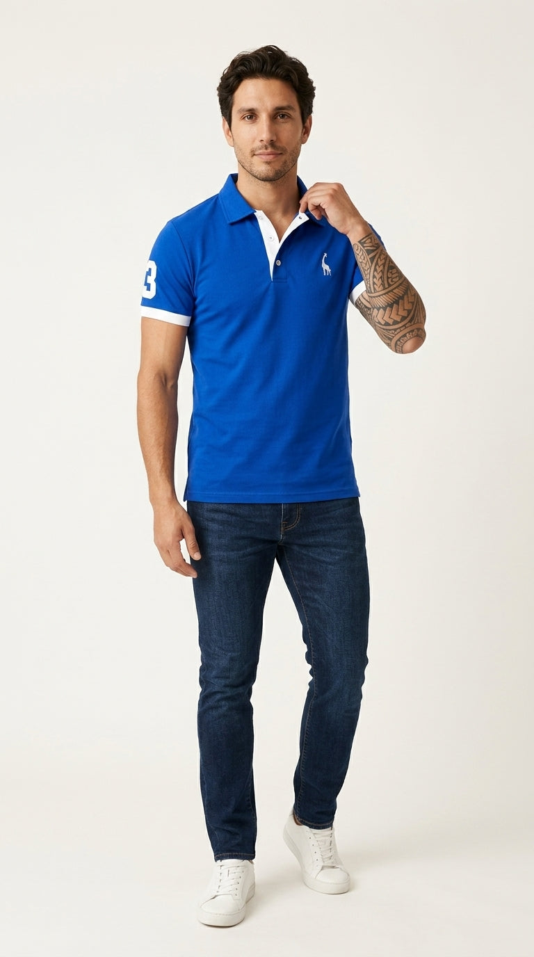Sebastian polo structured collar detail