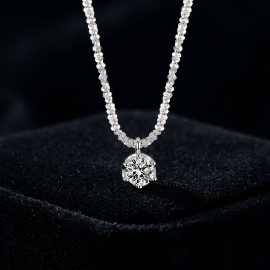 Vera sterling silver necklace on velvet podium